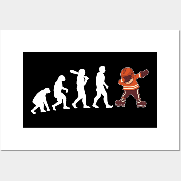 Ice Hockey Evolution Funny Dabbing Ice Hockey Wall Art by funkyteesfunny